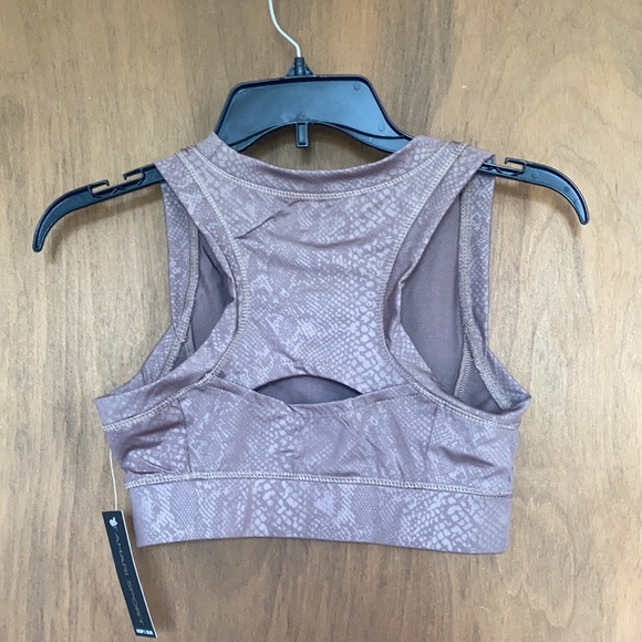 Relisted Tahari Sport tan snakeskin print animal print sports bra S M L - Picture 13 of 16